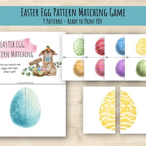 Easter Egg Printable Pattern Matching Game | Printable Easter Game | Printable Kids Games | Printable Easter Activity | Easter Game for Kids