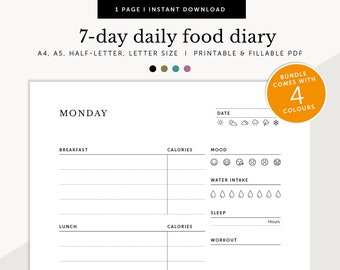7-day Goal Planner Printable Daily Schedule Fillable Work &amp; - Etsy