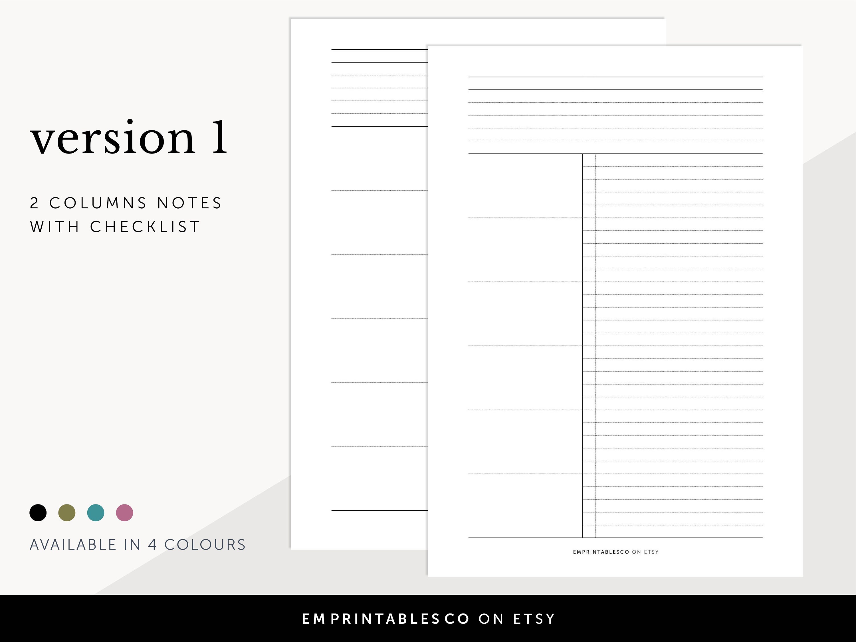 Blank Productivity Notes Pages Goal &amp; Action Plan to Do - Etsy