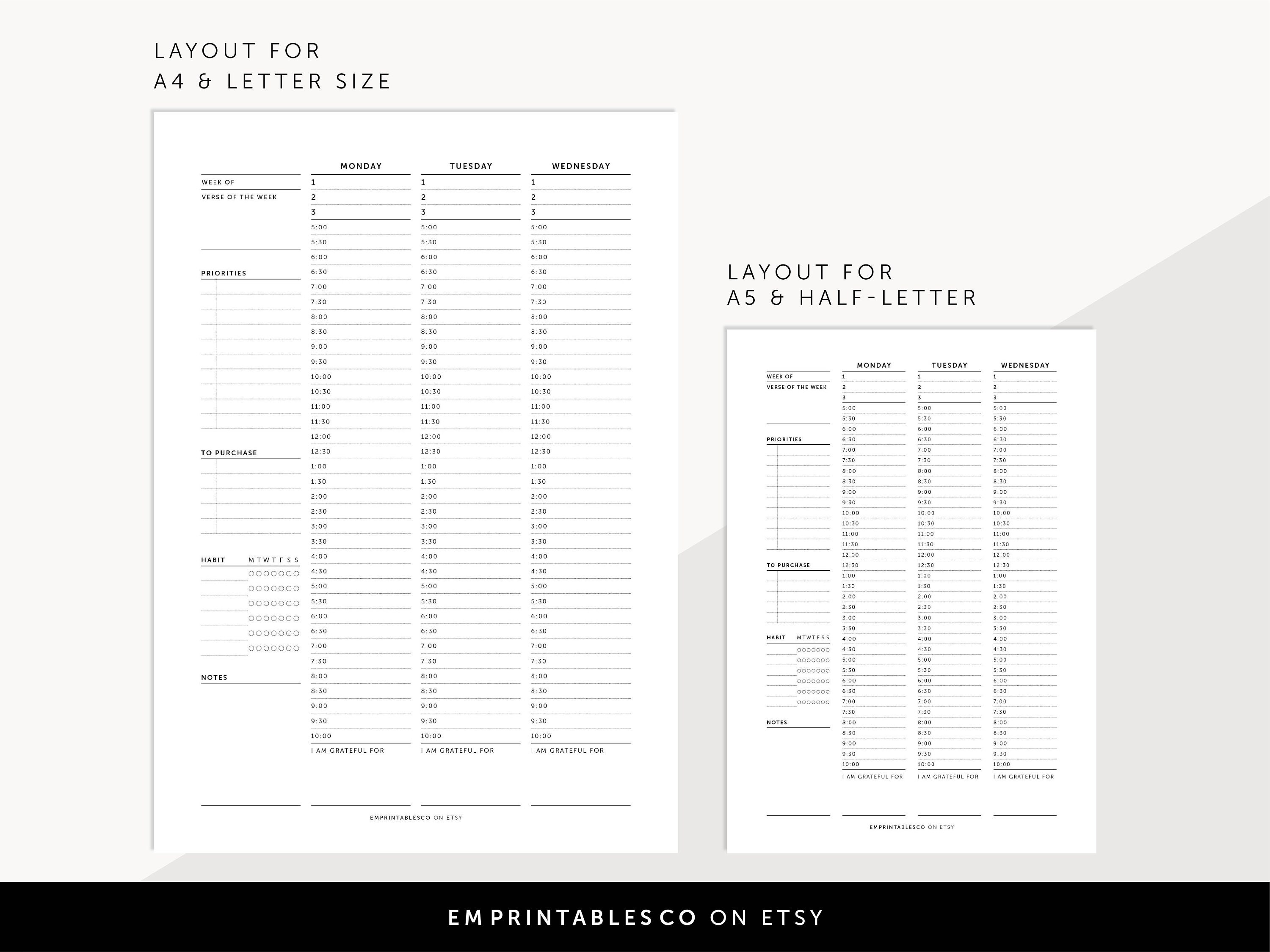 poi-hun-s-week-on-2-pages-printable-planner-inserts-with-sunday-start