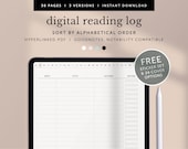 Digital Reading Log, Alphabetical Book Review, Reading Journal, Book Log, Goodnotes Planner, Notability, iPad Planner, Hyperlinked PDF