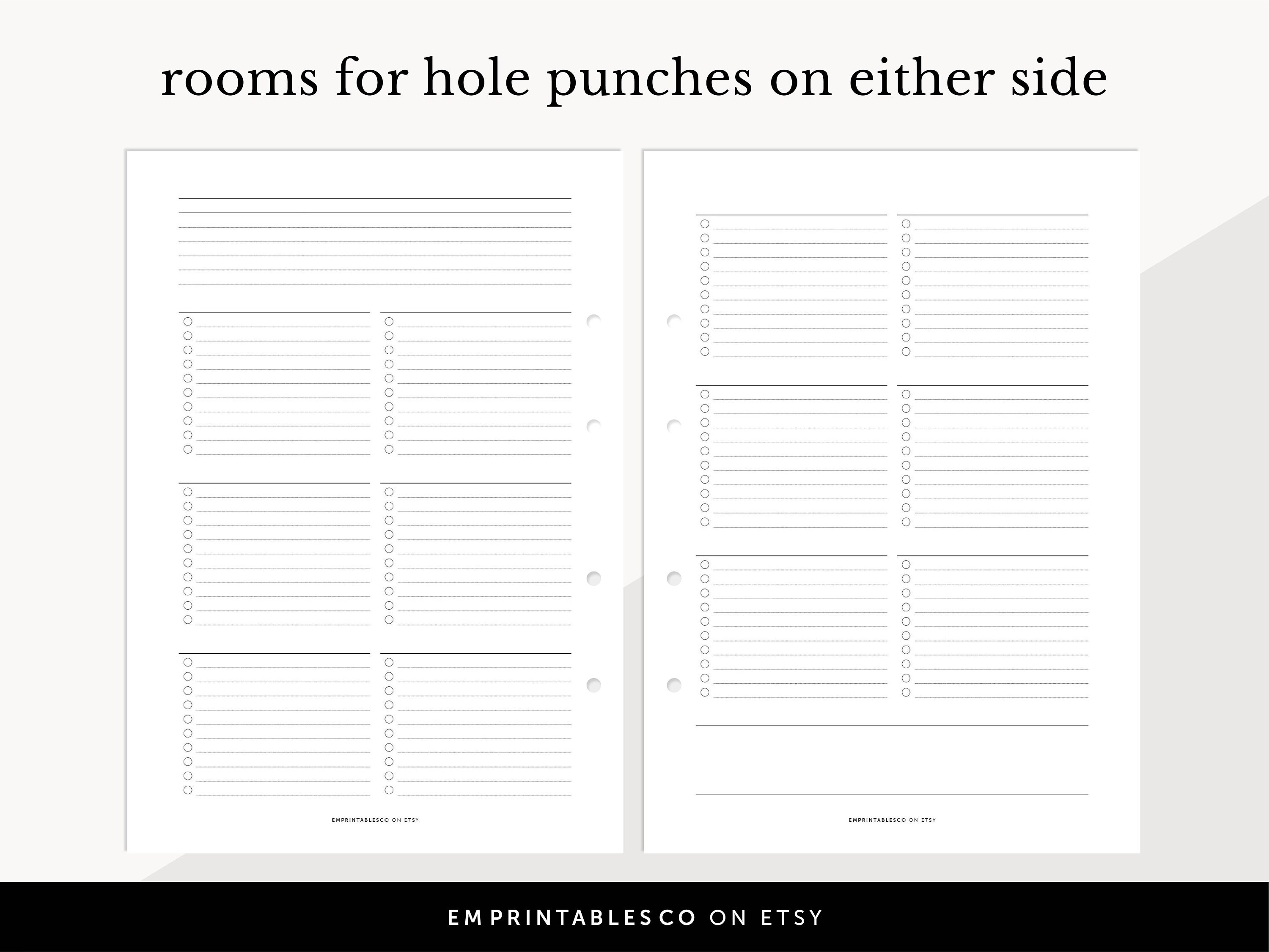 Blank Notes Template With Checklist, Blank to Do List With Focus Areas ...