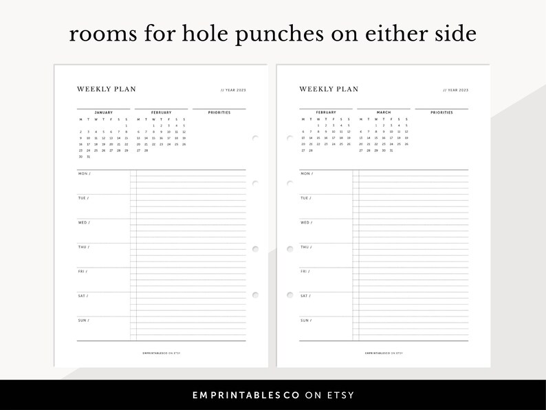 2023 Weekly Action Plan, 2023 Weekly Goals With Calendar, 2023 Weekly