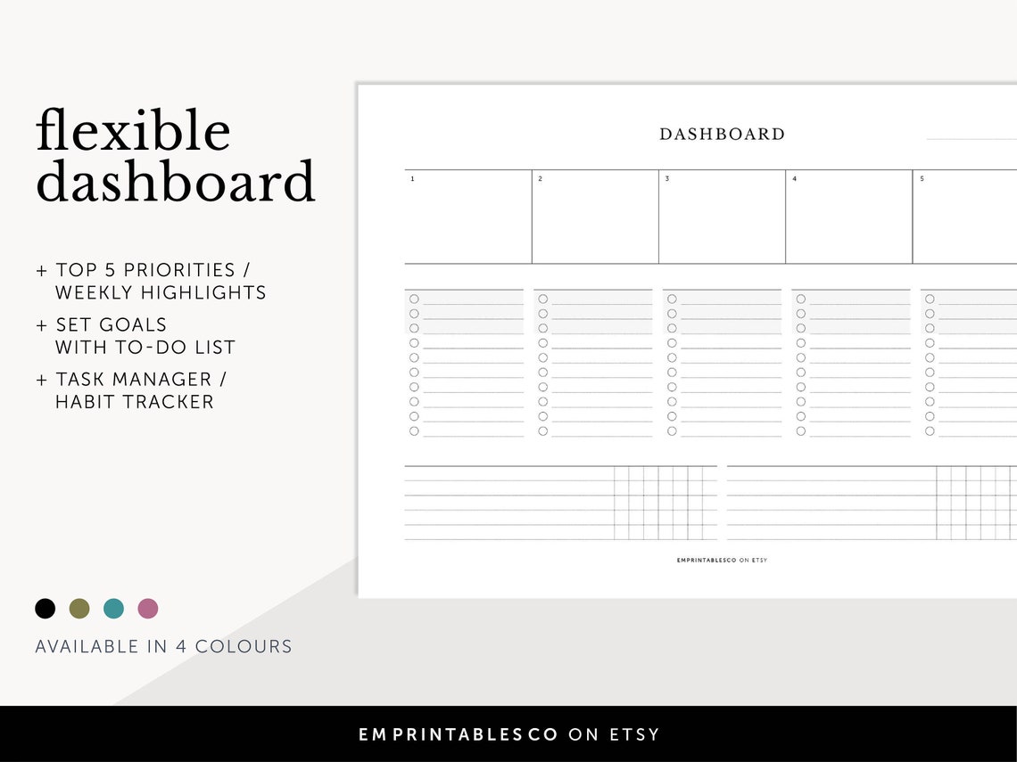 Flexible Dashboard, Project Overview, Productivity Planner, Task ...