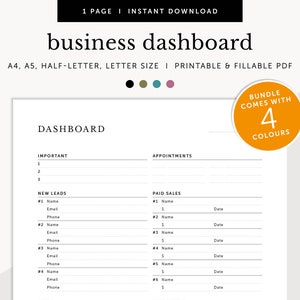 Planificador de negocios, Panel de tareas pendientes, Planificador de trabajo, Organizador de pequeñas empresas, Planificador rellenable e imprimible, A4/A5/Carta/Medio tamaño