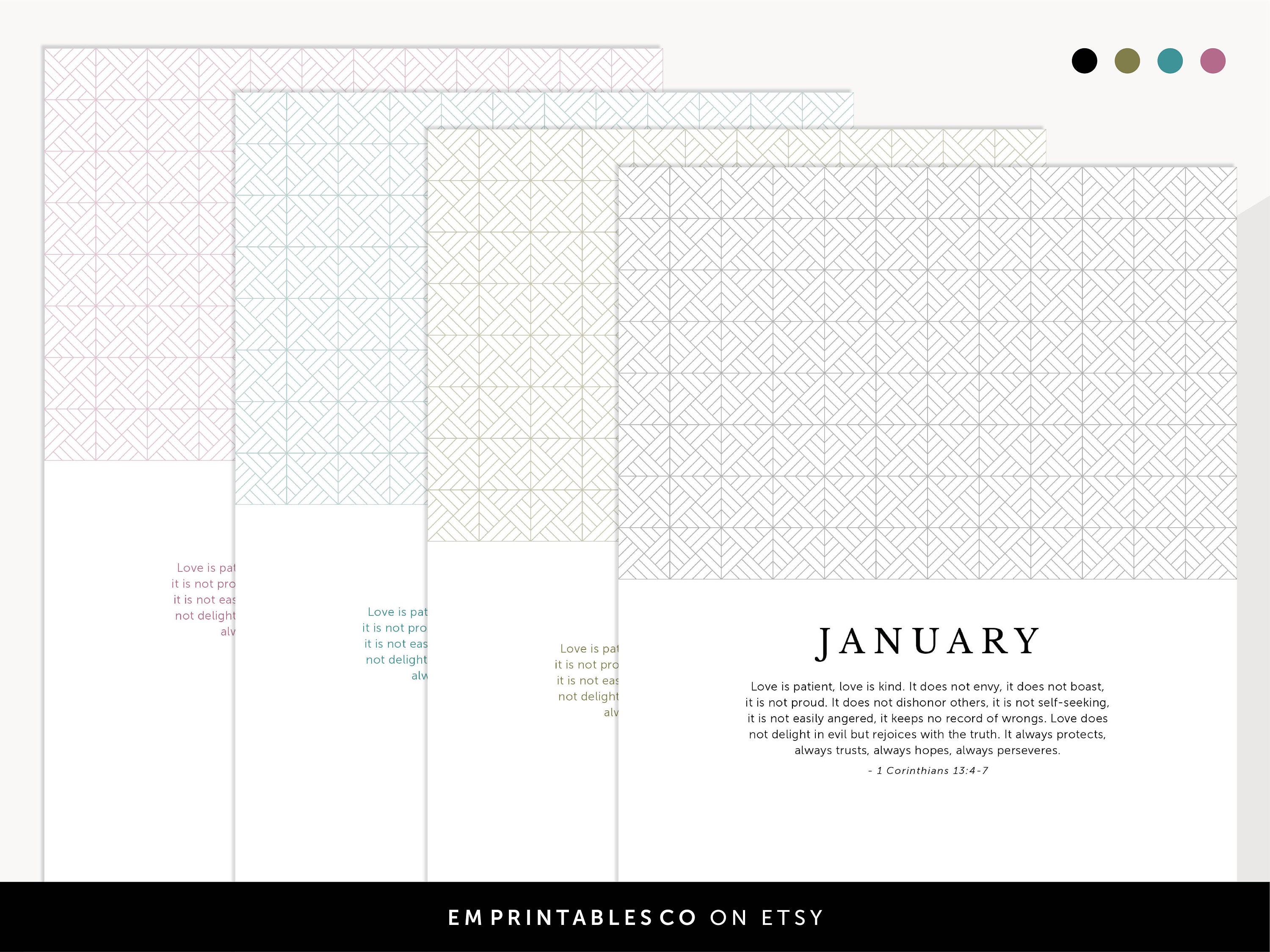 Monthly Planner Dividers Design, Printable Monthly Dashboards With ...