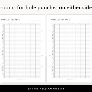 Hourly Weekly Schedule with 15 Minutes Interval, Meeting Tracker, Fillable & Printable, Weekly Planner Inserts, A4/A5/Letter/Half Size