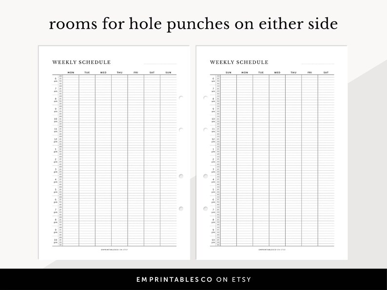 Hourly Weekly Schedule with 15 Minutes Interval, Meeting Tracker, Fillable & Printable, Weekly Planner Inserts, A4/A5/Letter/Half Size