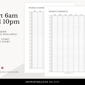 Hourly Weekly Schedule with 15 Minutes Interval, Meeting Tracker, Fillable & Printable, Weekly Planner Inserts, A4/A5/Letter/Half Size