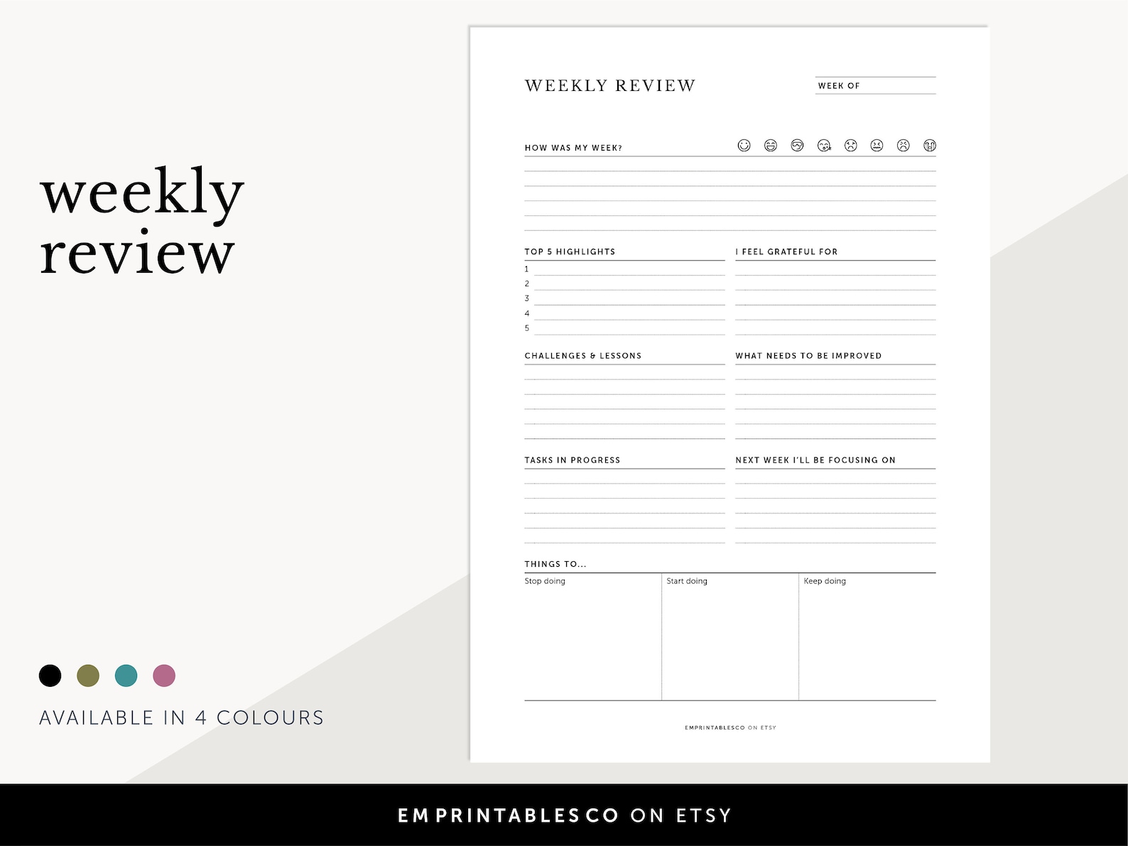 Daily Weekly Monthly Review, Weekly Review, Daily Reflections, Monthly ...