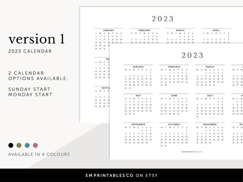 2023 Landscape Calendar 2023 Wall Calendar 2023 Desk Etsy