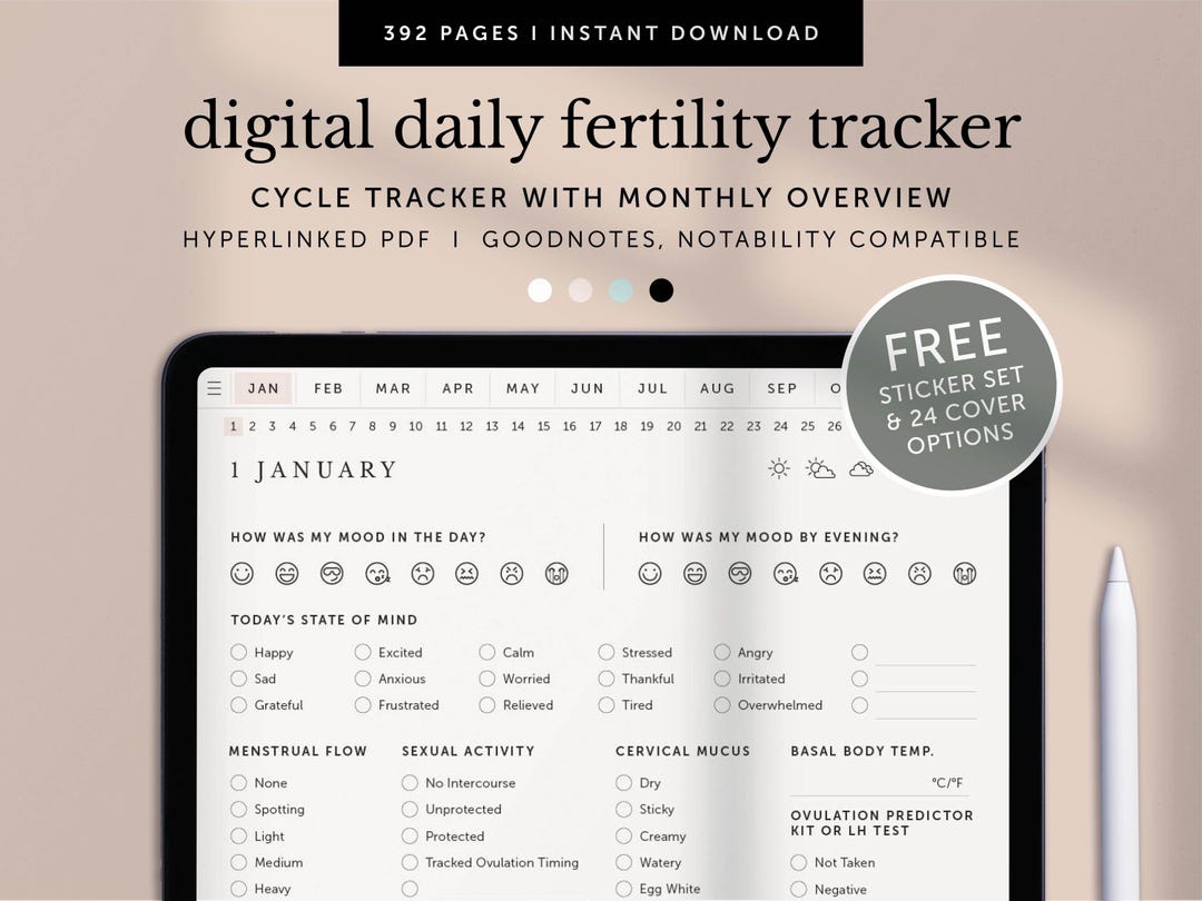 Digital Daily Fertility Tracker Planner, Ovulation Tracker Journal ...