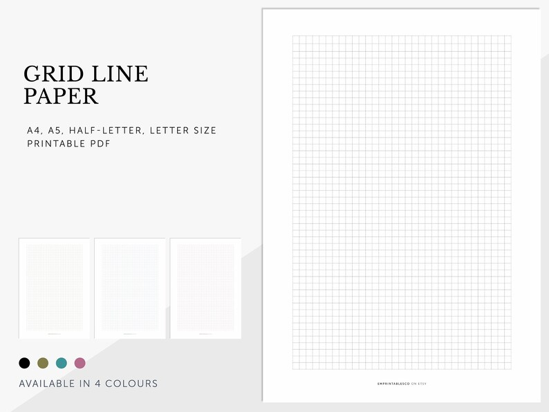 Grid Paper Printable, Squared Paper, Graph Paper, Printable Planner ...