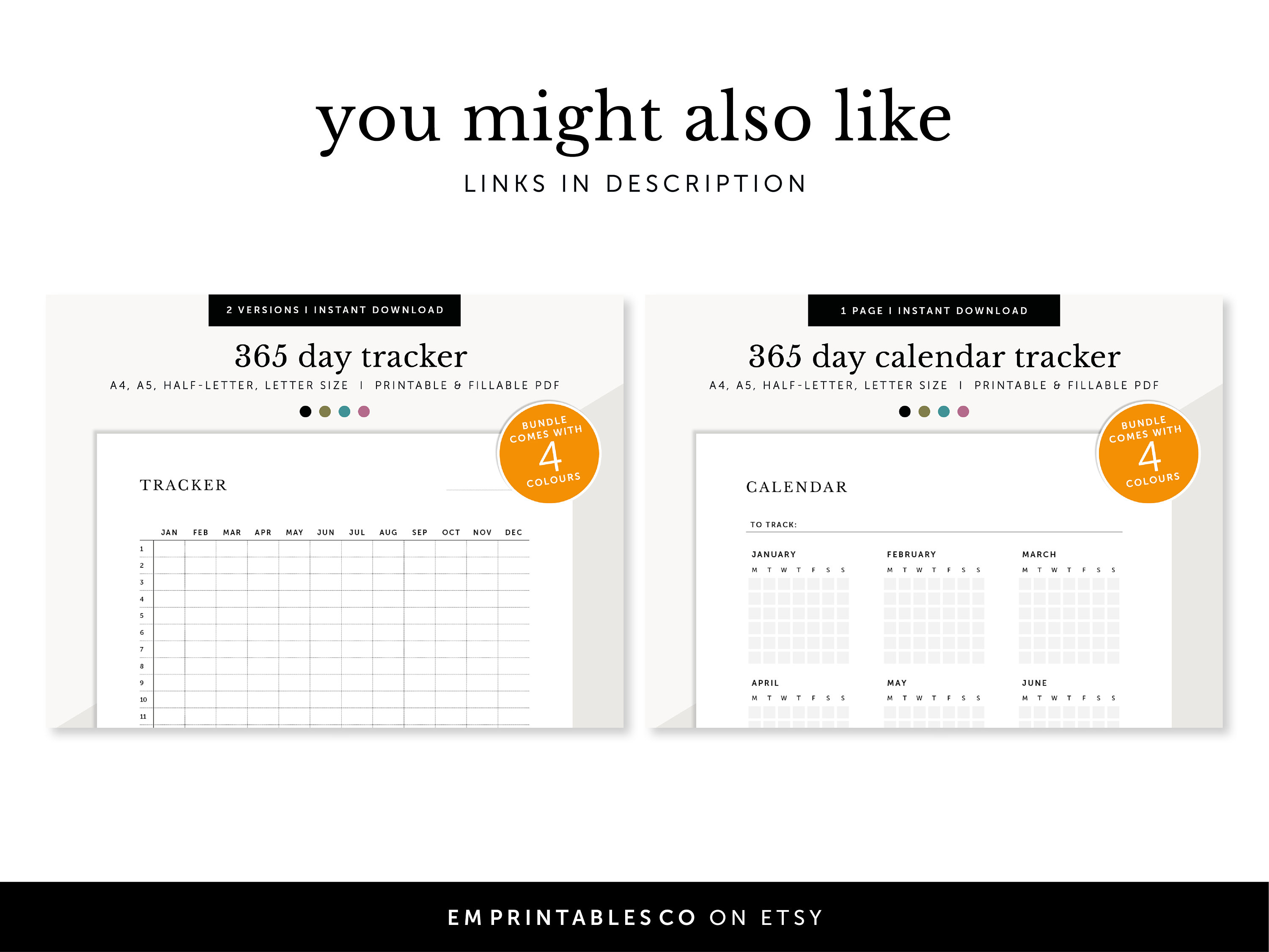 6-month Habit Tracker, Routine Tracker, Calendar Tracker, Monthly to Do ...