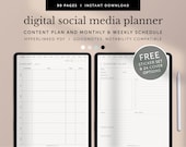 Digital Social Media Planner, Digital Weekly Monthly Planner, Social Media Content Planner, Goodnotes, Notability, IPad, Hyperlinked PDF