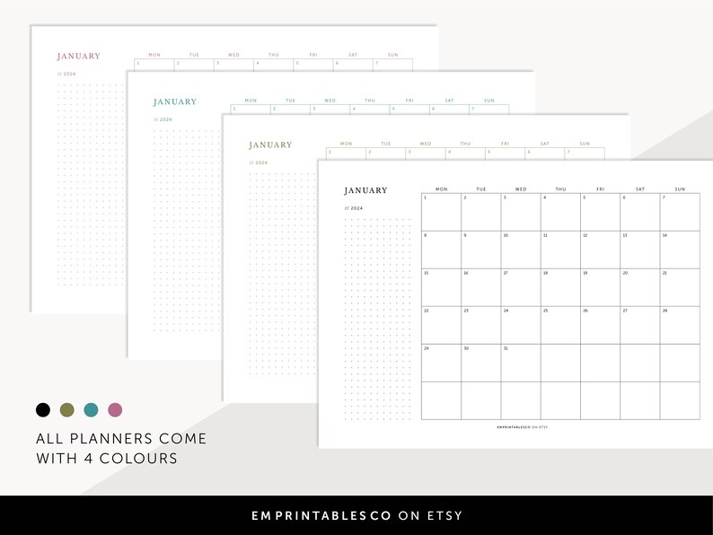 2024 Monthly Planner Set, 2024 Planner Bundle, 2024 Planner, 2024