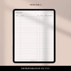 Digital Order Tracker Template, Shipping Tracker, 1-page Order Planner ...