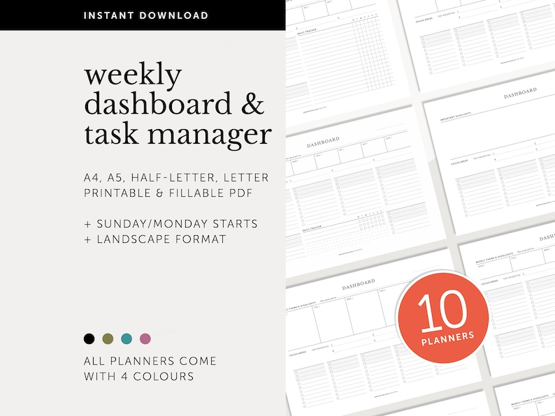 Dashboard Bundle, Project Overview, Productivity Planner, Task Manager ...