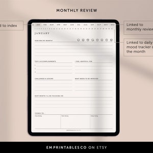 This digital daily mood tracker is perfect for anyone looking to improve their mental health, including those with ADHD, depression, or anxiety. With the ability to track your daily progress and a monthly review section.