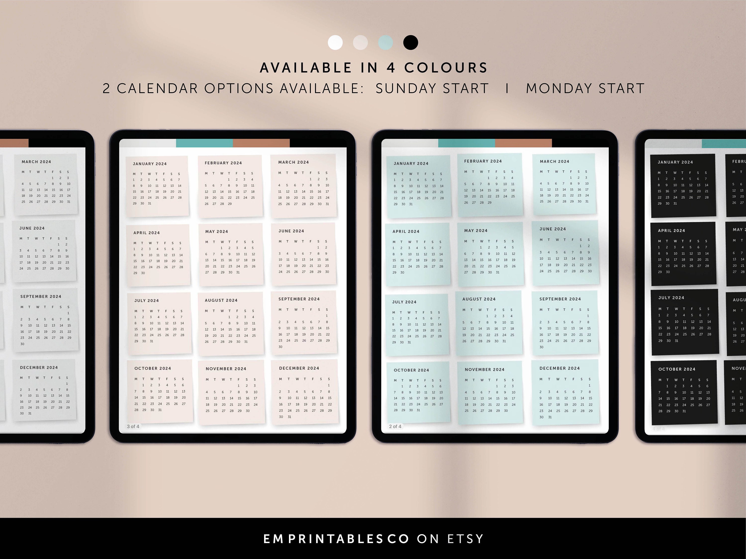 Colorful Calendar Stickers