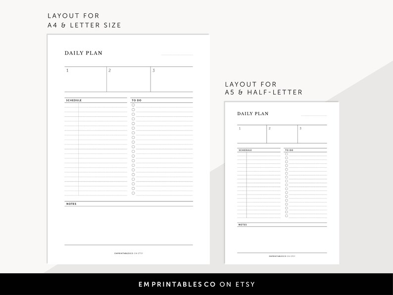 Minimalist Daily Planner, Daily Checklist, Daily Tasks, Daily to Do ...