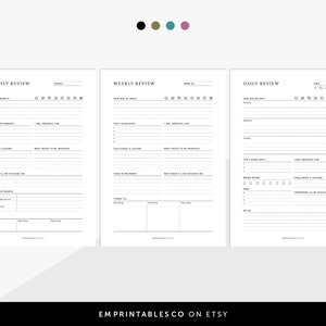 Daily Weekly Monthly Review, Weekly Review, Daily Reflections, Monthly ...