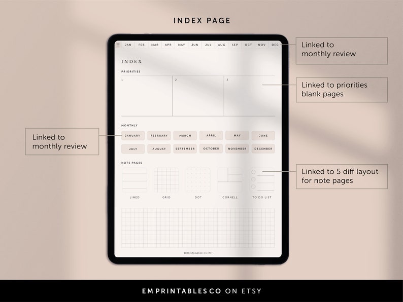 This digital daily mood tracker is perfect for anyone looking to improve their mental health, including those with ADHD, depression, or anxiety. With the ability to track your daily progress and a monthly review section.