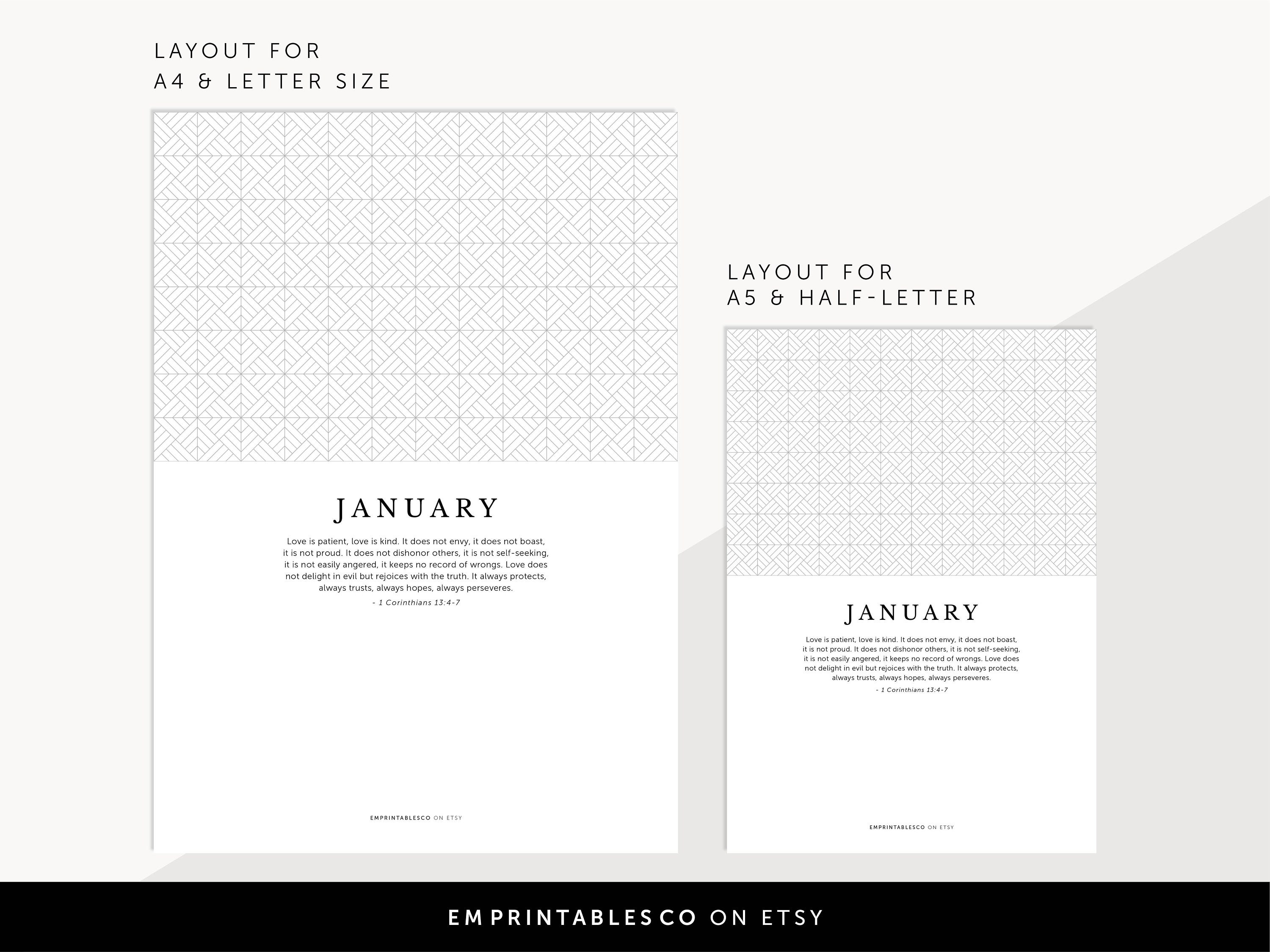 Monthly Planner Dividers Design, Printable Monthly Dashboards With ...