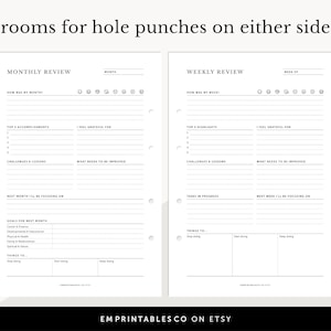 Daily Weekly Monthly Review, Weekly Review, Daily Reflections, Monthly ...