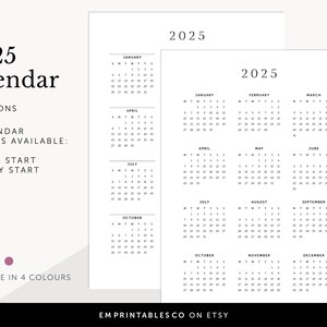 2025 Calendar, 2025 Wall Calendar, 2025 Desk Calendar, 2025 Planner