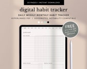 Digital Daily Weekly Monthly Tracker, Digital Habit Tracker, Goal Tracker, Goodnotes Planner, Notability Planner, Ipad, Hyperlinked PDF