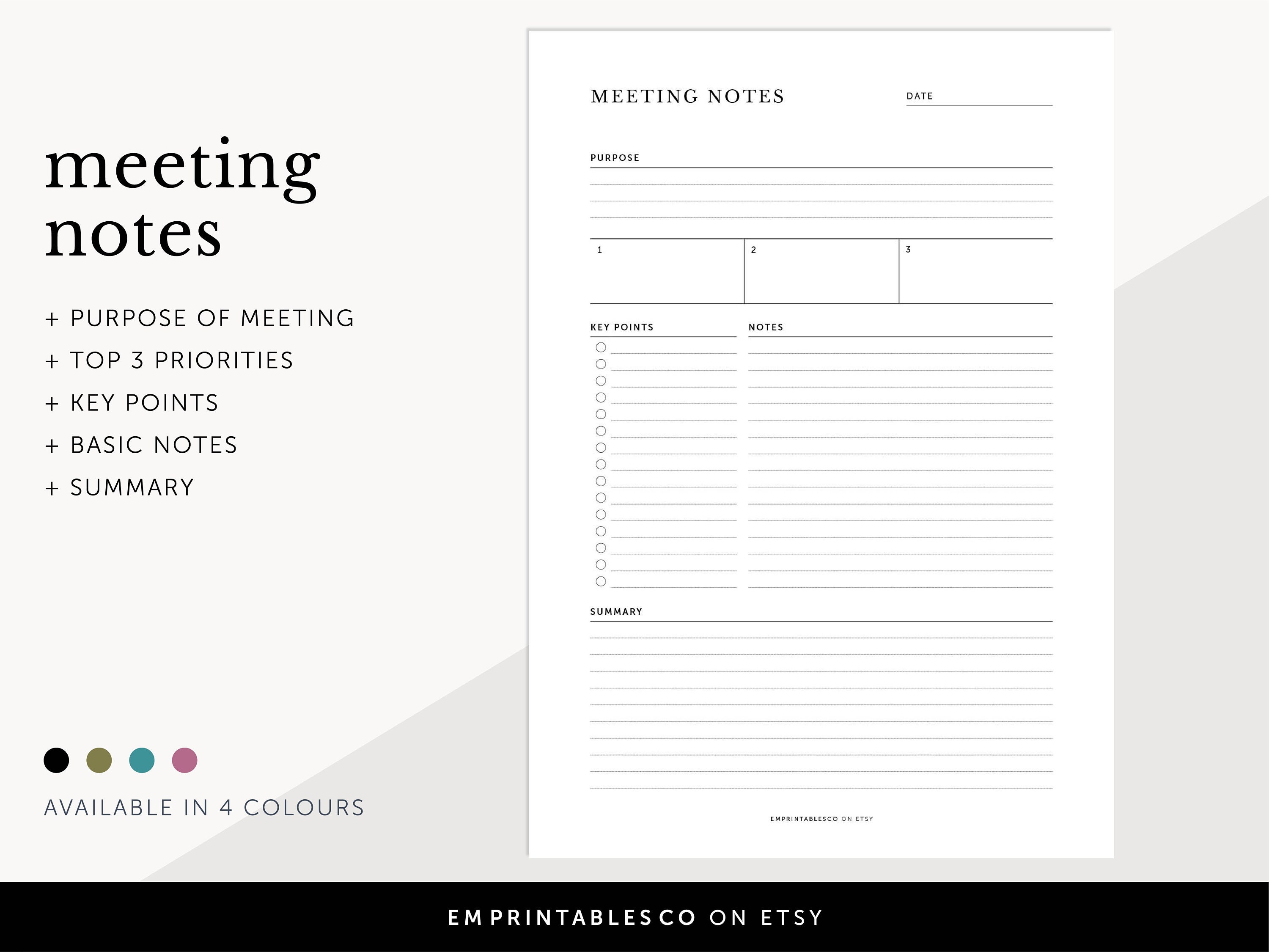 Note Taking Fillable The Cornell Note Taking System, Meeting Notes Template, Meeting Agenda ...