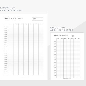 24 Hour Weekly Calendar, 24hrs Weekly Schedule, Weekly Desk Planner ...