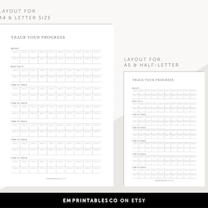 20-week Progress Tracker, Workout Tracker, Fitness Tracker, Weight ...