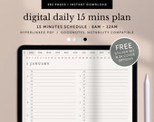 Digital Daily 15 Minutes Schedule Planner, Digital Monthly Planner, Appointment Tracker, Goodnotes Planner, Notability, Hyperlinked PDF