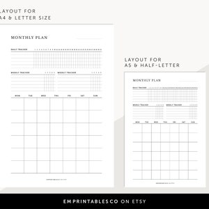 Daily Weekly Tracker, Monthly Planner, Monthly Schedule, 30 Day Tracker ...