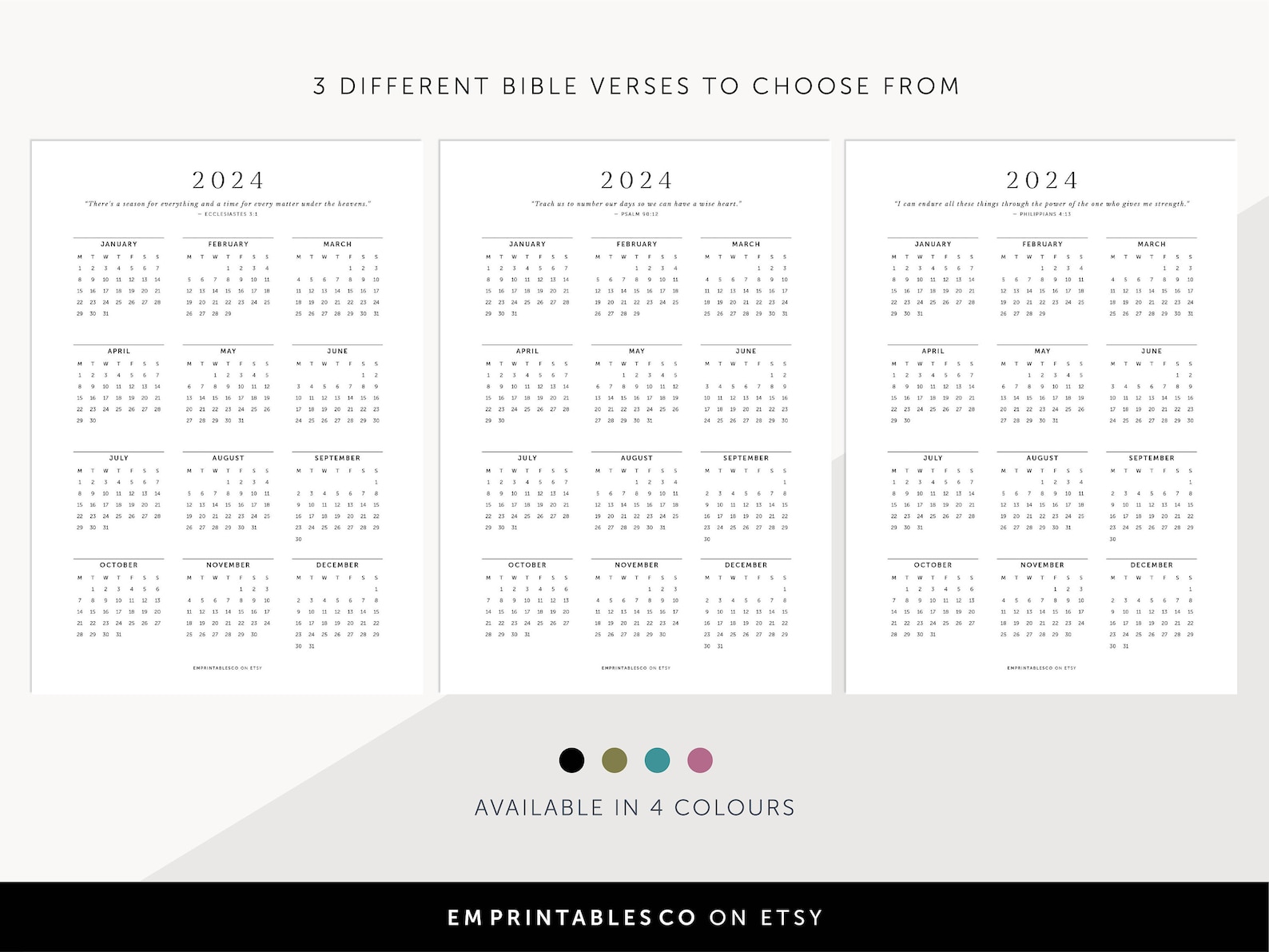 2025 Calendar With Bible Verses, 2025 Christian Calendar, 2025 Faith