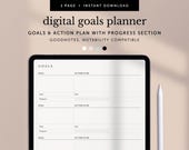 Digital Goals, Goal Action Plan, Goal Progress Tracker, Financial Goals, Goodnotes, Notability, Ipad Planner, Hyperlinked PDF