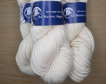 Natural, dye free 12 ply mohair / merino blend yarn