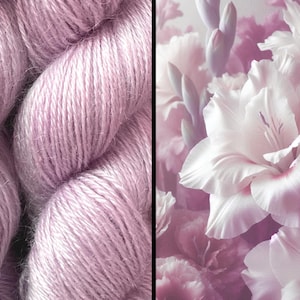 Gladioli Colourway Hand Dyed Mohair Fingering Weight Yarn. For Knitting, Crochet or Weaving