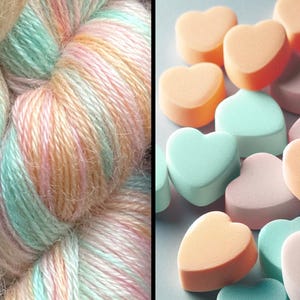 Sweetheart Candy Colourway Indie Dyed Mohair Fingering Weight, Sport Weight Yarn. For Knitting, Crochet or Weaving