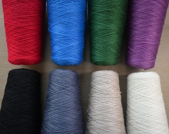 Fine 3 ply Fingering Weight (NOT BRUSHED) Mohair Yarn on Cone. Ideal for hand and machine knitting, weaving and crochet.