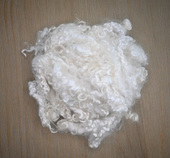 Superfine Kid Mohair Locks Dye-Free White, ideal for Spinning, Blending, Dolls Hair, Felting