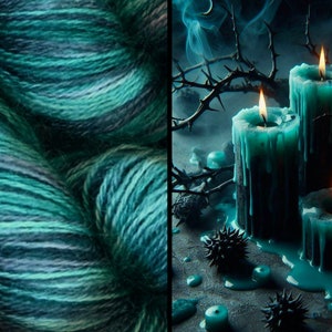 Gloom Colourway Indie Dyed / Hand Painted Mohair Sport Weight Worsted Spun Yarn. For Knitting, Crochet or Weaving