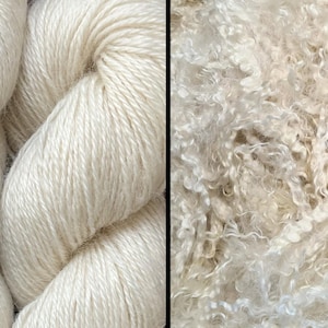 Natural, Cream, Dye Free Mohair 3-ply Sport Weight, Worsted Spun Yarn (NOT BRUSHED).  For Knitting, Crochet or Weaving.