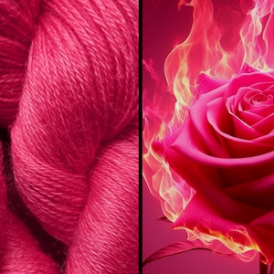 Hot Pink Indie Dyed / Hand Painted Mohair Baby Weight Worsted Spun Yarn. For Knitting, Crochet, or Weaving
