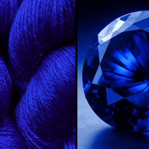 Sapphire Colourway Hand Dyed Mohair Fingering Weight, Sport Weight Yarn. For Knitting, Crochet or Weaving