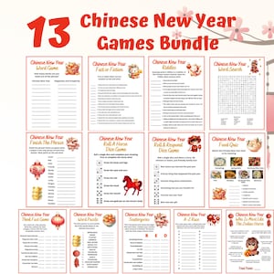 13 Chinese New Year Games Bundle | New Year Printable Games | CNY Games | Lunar New Year Games | Year of the Horse | Lunar New Year Trivia
