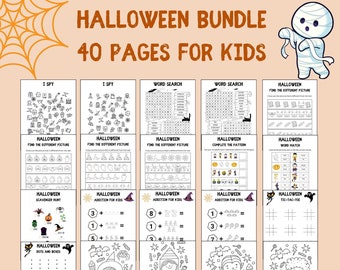 40 Halloween Ausdrucke, Halloween Kindergarten, Halloween Party Spiele für Kinder, Ich sehe Halloween, Halloween-Aktivitäten für Kinder