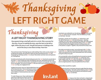 Thanksgiving Left Right Game, Right Left, Thanksgiving Dinner, Gift Exchange Game, Thanksgiving Games, Friendsgiving Games, Pass the Prize